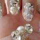 Japonais 3D Nail Art, Presse sur les ongles, faux ongles - Belles bouts d'ongle de diamant d'argent Strass (T087K)