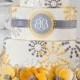 Gray & Yellow Wedding Cake 