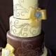 Yellow & Brown Wedding Cake 