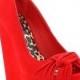 Red 'Envious' Round Open Toe Wedge Shoes