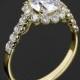 18-каратное Желтое Золото Verragio Круглый Halo алмазное Обручальное Кольцо