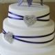 Crystal Hearts Purple Wedding Cake 