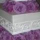 White Wedding Cake With Purple Flowers 