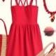 Red Spaghetti Hohl Schlank Dress - Sheinside.com