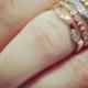 18k Rose Gold Ritani Stack Button Diamond Right Hand Ring
