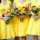 Retro gelbe Hochzeits-