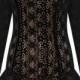 Black Long Sleeve Hollow Lace Ruffle Dress - Sheinside.com