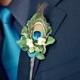 Peacock Boutonniere 