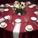 Maroon & Silver Wedding Table Setting 