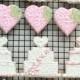 Dekoriert Hochzeit Thematische Cookies. Kuchen, Kleider, Pinsel Stickerei Herzen und Verlobungsringe