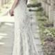 Mermaid white ivory wedding dress