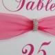Tiffany Blue & Silber Strass Glitter Wedding Tischnummer-Strass-Brosche, Jede Farbband-Display Stand inklusive!