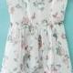 White Short Sleeve Floral Butterfly Print Dress - Sheinside.com