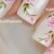 Nail WRAPS Nail Art Water Transfers Decals - English Tea Roses Pink YD020