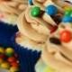 M&M Cupcakes With Peanut Butter Frosting