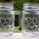 Toasting Glasses - Etched Mason Jar Glasses - Rustic Wedding Barn Decoration - Personalized Wedding Gift - Wedding Shower Gift - Mr And Mrs