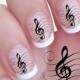 42 TREBLE CLEF Music Note Nail Art Decals -ROCK G Clef WaterSlide QUALITY NAILS