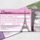 PARIS PARTY EINLADUNG Boarding Pass Geburtstag Tickets - (Drucken Sie Ihr eigenes) Personalisierte Druck