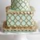 Mint & Gold Wedding Cake 