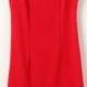 Red Round Neck Sleeveless Ruffle Dress - Sheinside.com
