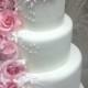 Pink Cascading Rose Wedding Cake 