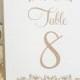 Cartes de table Table Numbers Courtney / mariage / mariage / Gold Leaf / unilatéral / 19
