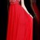 long red sparkly embroidery cheap prom dress