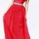long red beaded ball gown prom dress