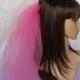 Fuschia Bridal Veil-Hot Pink Bridal Bubble Veil-Bridal Accesories-Pink Bridal Veil-Double Bubble Bridal Veil