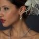 NWT Light Ivory Feather Fascinator Wedding Bridal Hair Clip