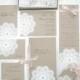 VENTE: Invitation de mariage de cru - napperon de dentelle - vedette dans Vogue UK - Lillian Collection-échantillon