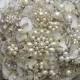 Deposit On A Medium Pearl Heirloom Brooch Bridal Bouquet -- Made To Order Wedding Bouquet