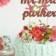 Mariage personnalisé lunatique gâteau Topper avec le parti rose d'oiseaux d'amour