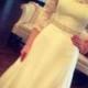 Custom Made Cheap Chiffon Lace Wedding Dress,Long Sleeves Bridal Gown, White Lace Bridesmaid Dress, Long Prom Dress