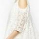 White Off The Shoulder Embroidered Lace Dress - Sheinside.com