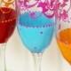 Colorful, Hand Painted Champagne Glasses 