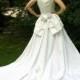 بيئة فستان الزفاف مع قطار للانفصال، Upcycled تشكيلها ثوب الزفاف، الحديث 6 الحجم والصغيرة