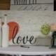 Personalized Wood Sign Wedding Guest Book Alternative With Wrap-Around Heart (White Distressed)