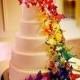Wedding Cake With Rainbow Butterflies
