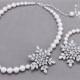 Collier de mariage de bracelet Swarovski Perle Stras flocon de neige collier de bracelet de bijoux de mariage collier de Noël de
