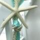 Beach Wedding Chair Decoration - 14 Ribbon COLORS Available - Natural White Starfish - 6-7 In. - With Cording And Ribbon