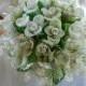 White And Crystal French Beaded Flower Bridal Bouquet