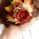 Свадебная осень зажим для волос - шелест - кирпично-красного, оранжевого листья, ветки, цветы