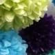 Peacock Wedding ... 40 Tissue Paper Pompoms - Peacock Party