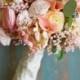Peach bouquet de mariage