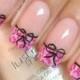 Pink Leopard French Tips With Bows 