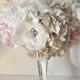 Enchanting Creamy Fabric Flower Peony Bouquet Among Cafe And Southern Pink Paper Hydrangea