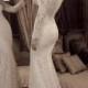 Ivory Meerjungfrau mit langen Ärmeln Spitze Hochzeitskleid bodenlangen