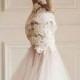 Netted white lace wedding dress