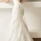 Новые дворянские V-образным вырезом белый/цвета слоновой кости свадебное платье, Размер:4-6-8-10-12 